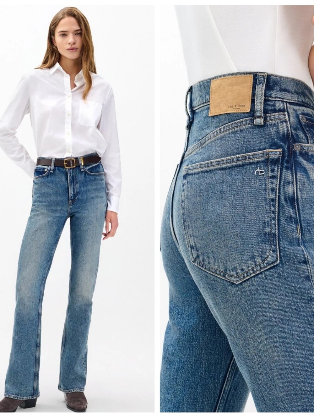 Rag & Bone $225 Peyton Mid-rise Bootcut Huntley Women's 28 Ranch Coastal Cowgirl - Picture 3 of 13